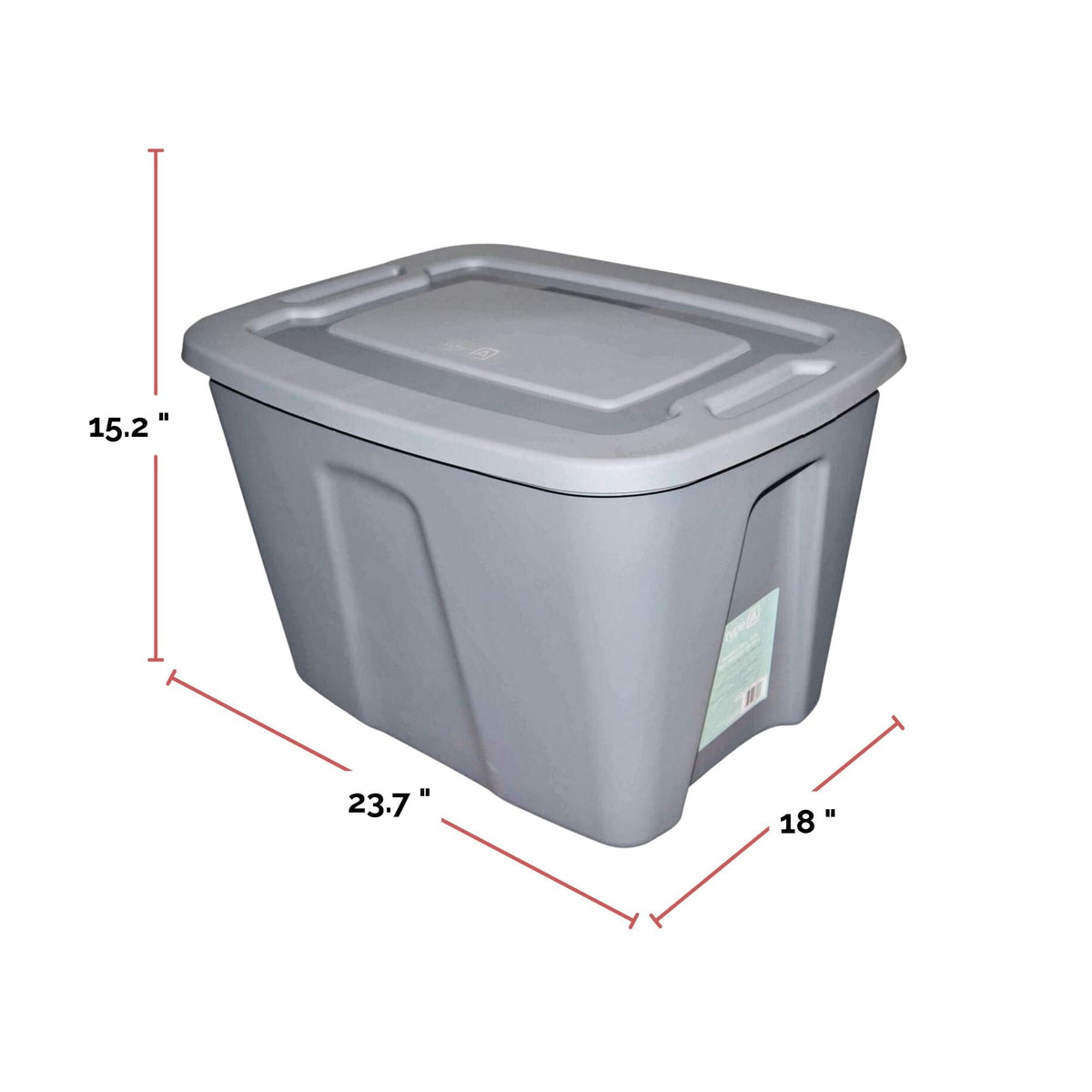 Restore Stackable Storage Box with Lid, 68-L, Grey