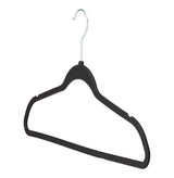 Rubberized Slim Non-Slip Hanger, Black 10-pk