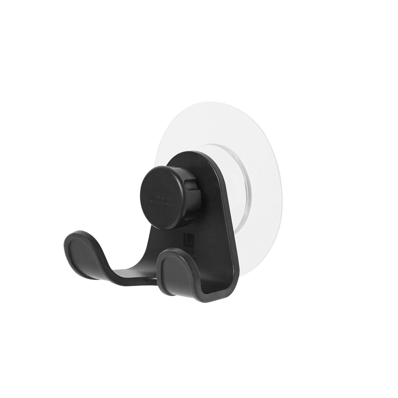 Flex Adhesive Rust-Resistant Double Shower Hook, Black V3007