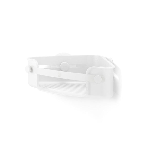 Flex Gel-Lock Rust-Resistant Corner Shower Caddy, with Hooks, White Y4663