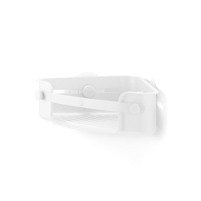 Flex Gel-Lock Rust-Resistant Corner Shower Caddy, with Hooks, White Y4663