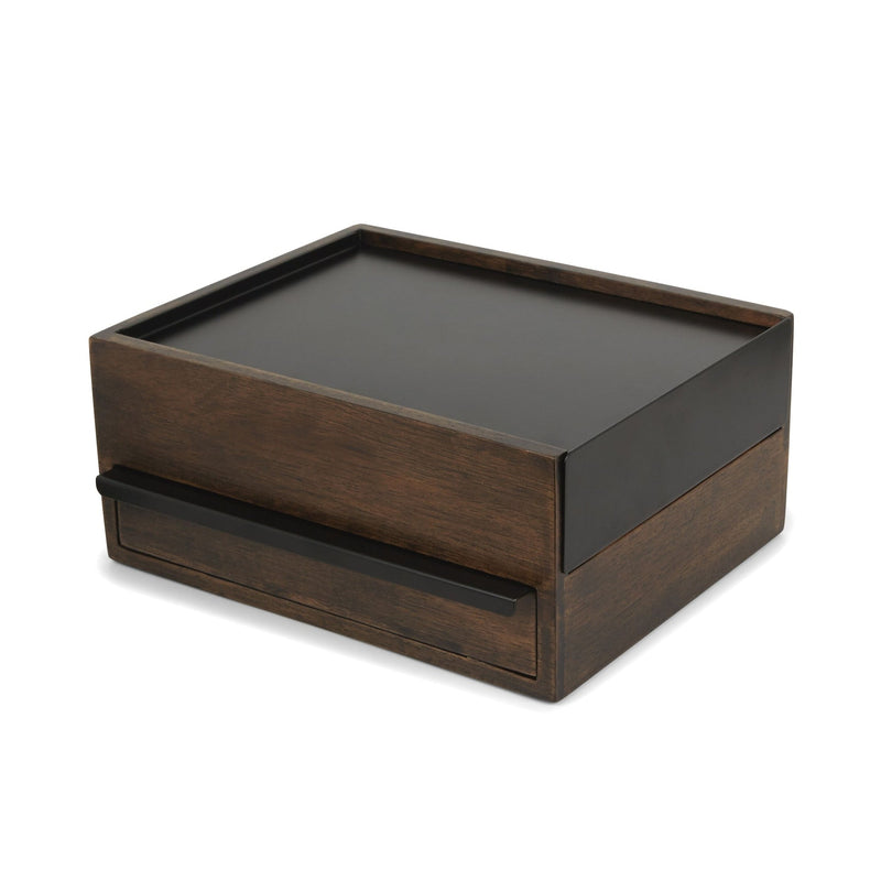 Stowit Jewelry Box, Black/Walnut R1109
