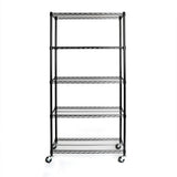 5-Tier NSF Steel Shelving, 36-in x 18-in x 72-in, Black