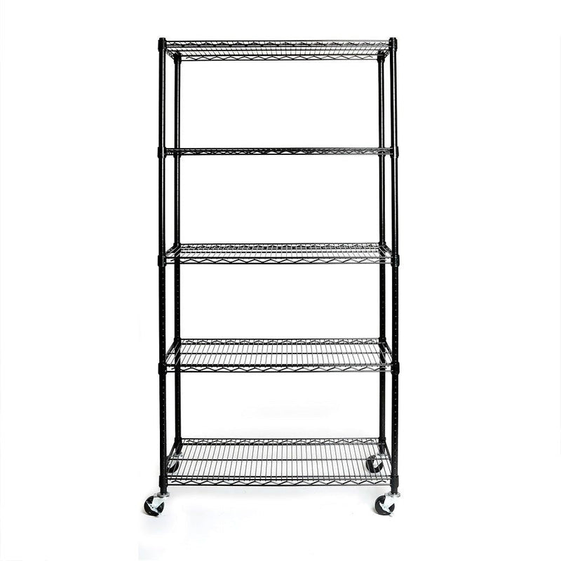 5-Tier NSF Steel Shelving, 36-in x 18-in x 72-in, Black V8379