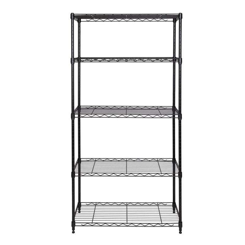 5-Tier Steel Shelving, 30-in x 14-in x 60-in, Black K1499