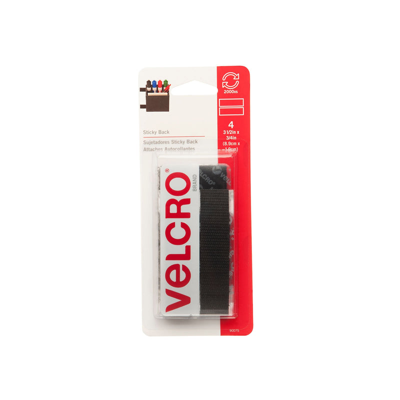 Hook-and-loop Adhesive General Purpose Sticky Back Tape, 3-1/2 x 3/4-in, 4-pk N3957