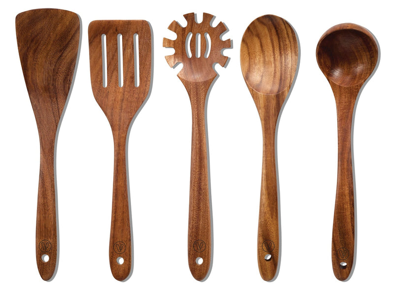 Solid Acacia Wood Utensil Set, 5-pc D7632