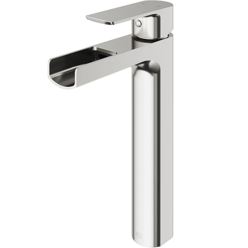 Amada 11-in Brushed Nickel Vessel Bathroom Faucet L3408