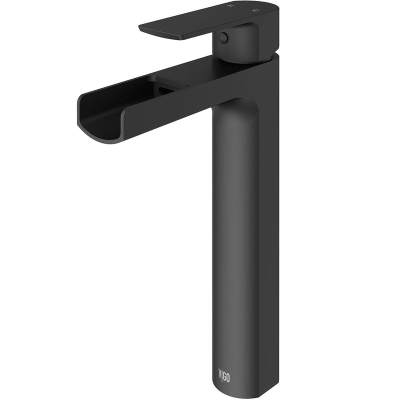 Amada Single Handle Vessel Sink Bathroom Faucet, Matte Black I0107