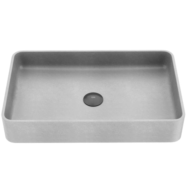 Basilica Gothic 23x14-in Deep Grey Bathroom Sink/Basin with Rectangular Vessel Q5806