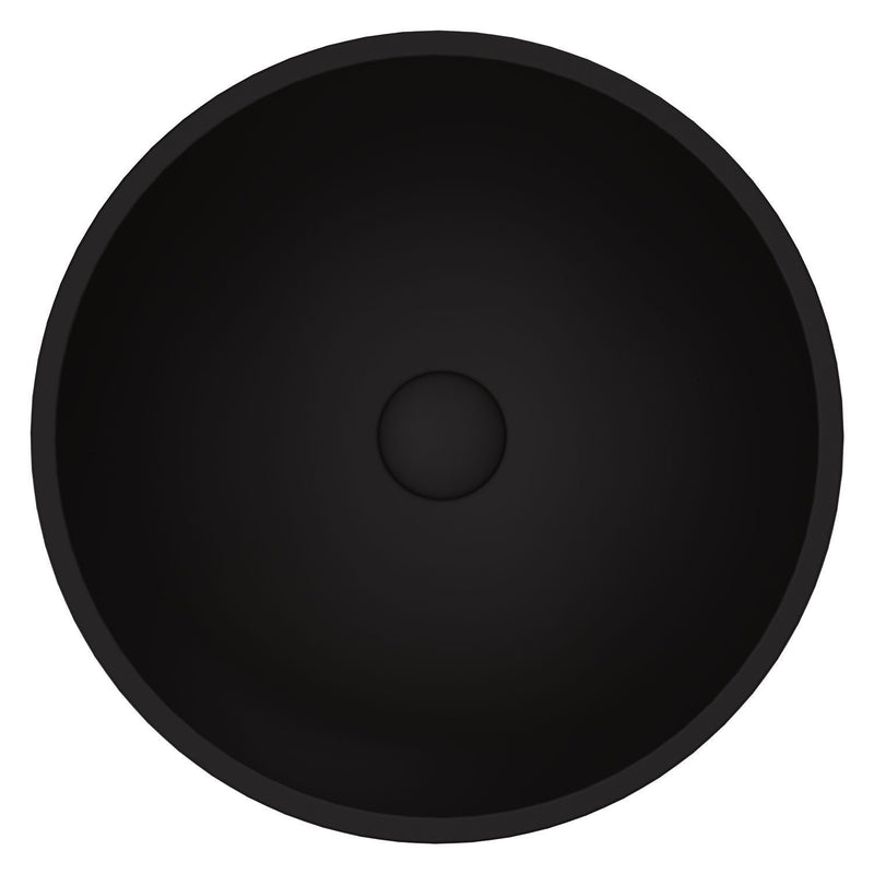 Cavalli Round Vessel Bathroom Sink/Basin with Consistent Matte Finish, Black C3129