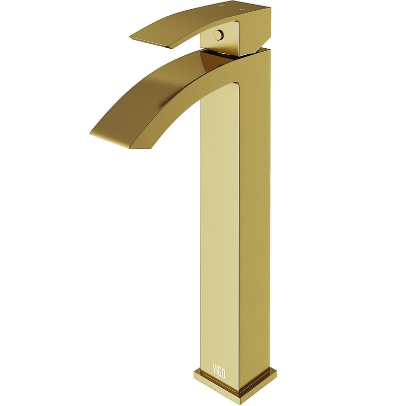 Duris Single Handle Vessel Sink Bathroom Faucet with Deck Plate, Matte BGold Z8782