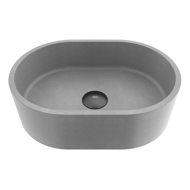 Giralda Gothic 16x11-in Deep Grey Bathroom Sink/Basin with Rectangular Vessel U0064