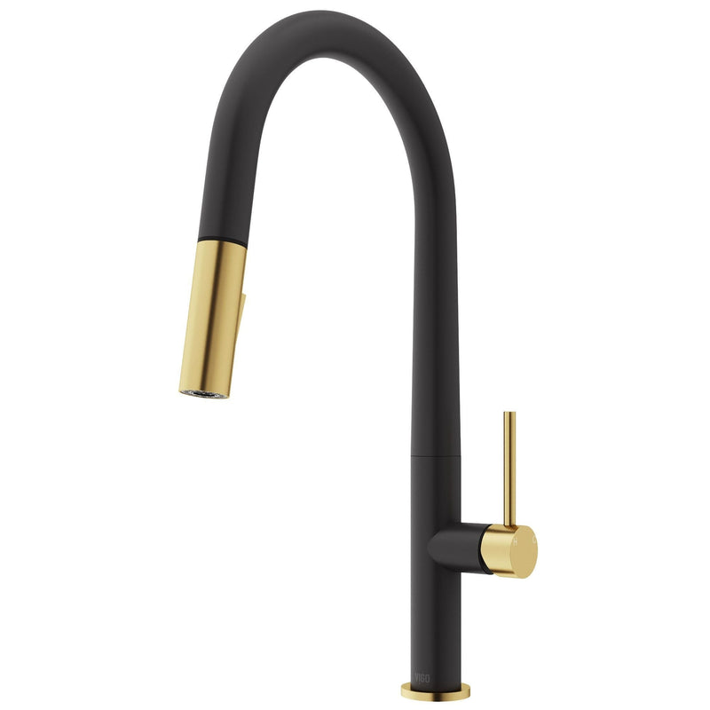 Greenwich 18-in Single-Handle Gold/Black Kitchen Faucet R8449