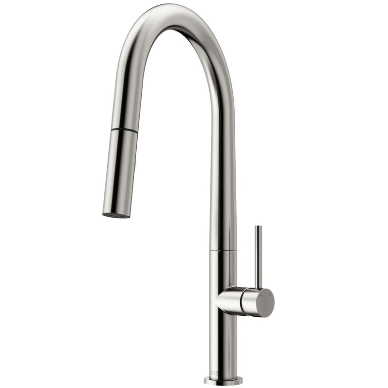 Greenwich Single Handle Pull Down Sprayer Kitchen Faucet with Deck Plate, Stainless Steel T8307