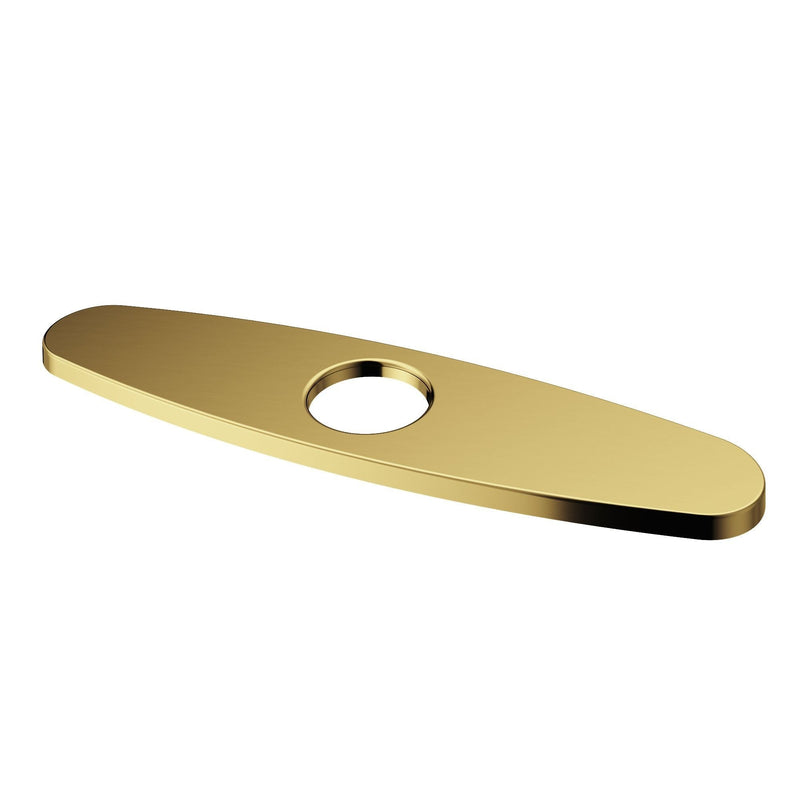 Kitchen Sink Faucet Hole Cover Deck Plate For 1 or 3 Hole, Matte Brushed Gold, 10-in Q5097