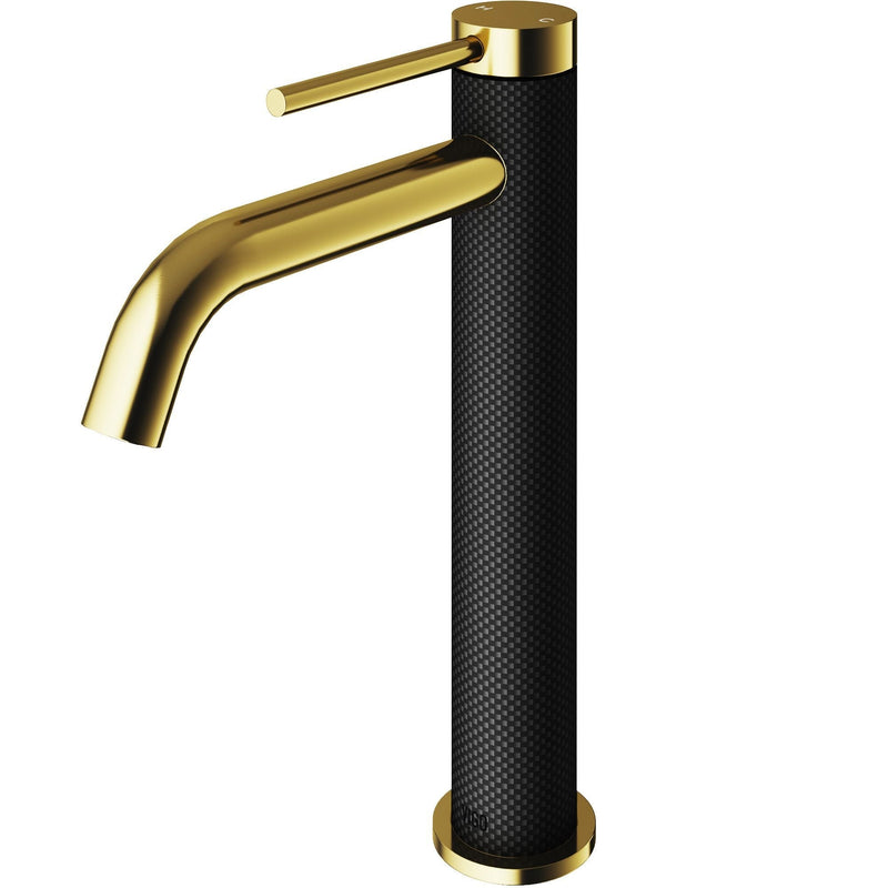Lexington 8-in Gold/Carbon Fiber Vessel Bathroom Faucet J9083