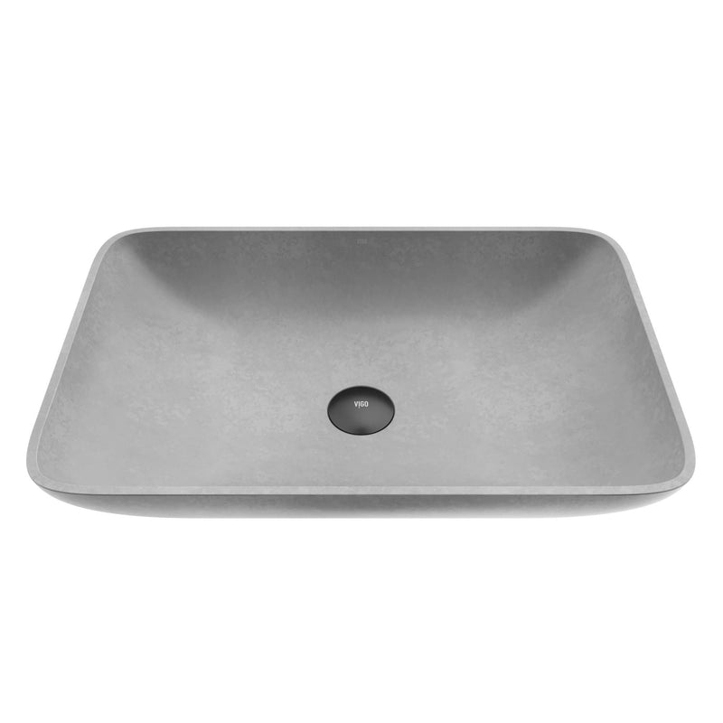 Lorca Gothic 22x15-in Deep Grey Bathroom Sink/Basin with Rectangular Vessel K2498