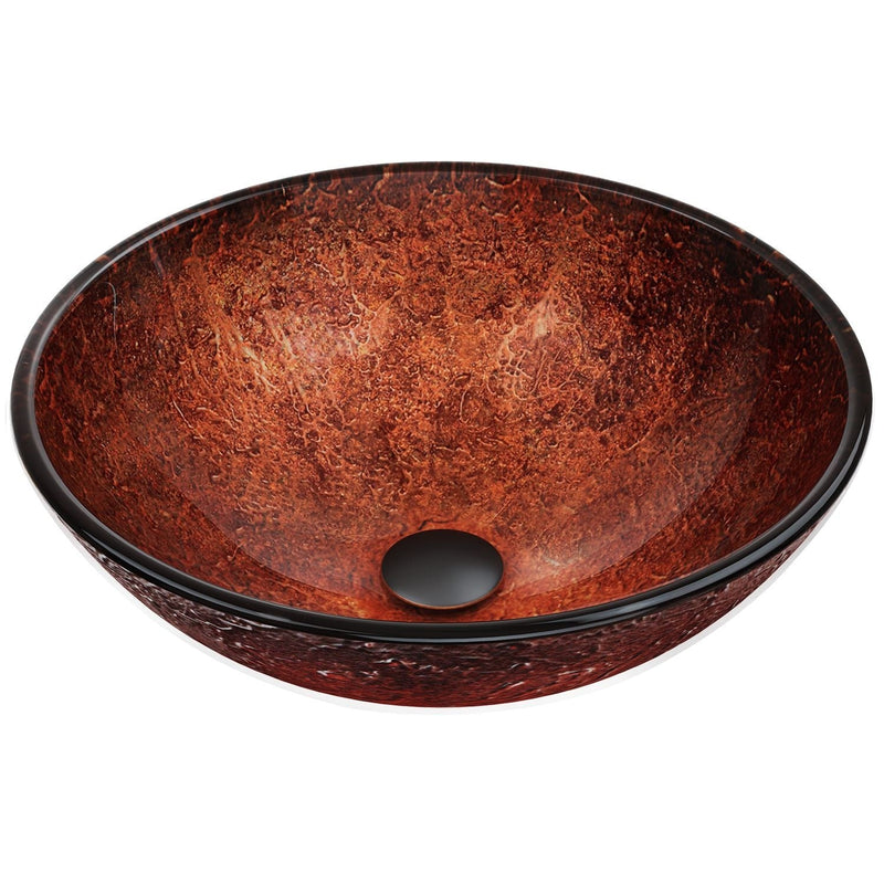 Mahogany Moon Glass Vessel Bathroom Sink M8026