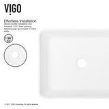 Marigold Matte White Bathroom Sink/Basin Set with Niko Faucet and Rectangular Composite Vessel
