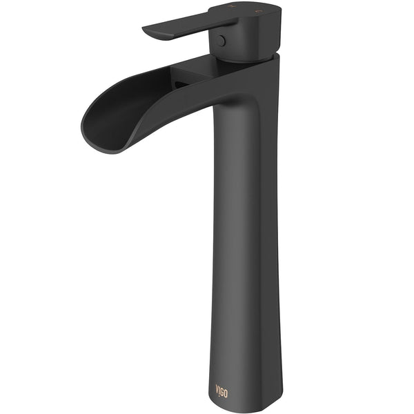Niko Single Handle Single Hole Bathroom Sink Faucet, Matte Black N1298