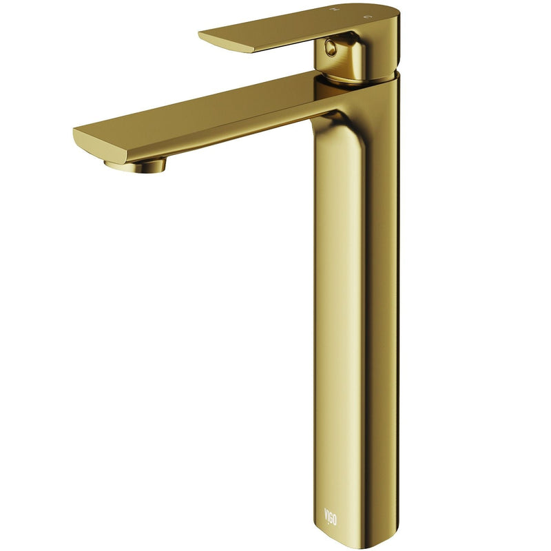 Norfolk Single Handle Vessel Single Hole Bathroom Sink Faucet, Matte Gold W4480
