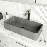 Palazzo Gothic 24x11-in Deep Grey Bathroom Sink/Basin with Rectangular Vessel