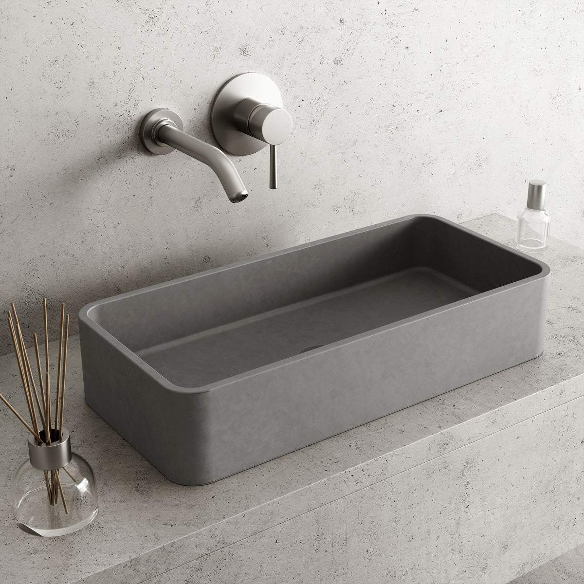 Palazzo Gothic 24x11-in Deep Grey Bathroom Sink/Basin with Rectangular Vessel
