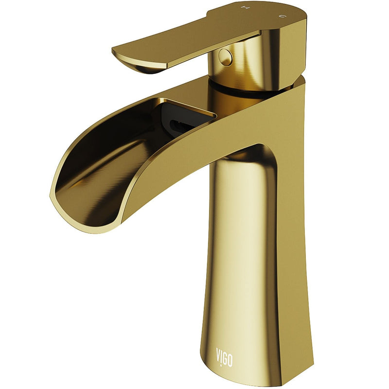 Paloma Single Handle Single Hole Bathroom Sink Faucet, WaterSense Certified, Matte Gold Z6723