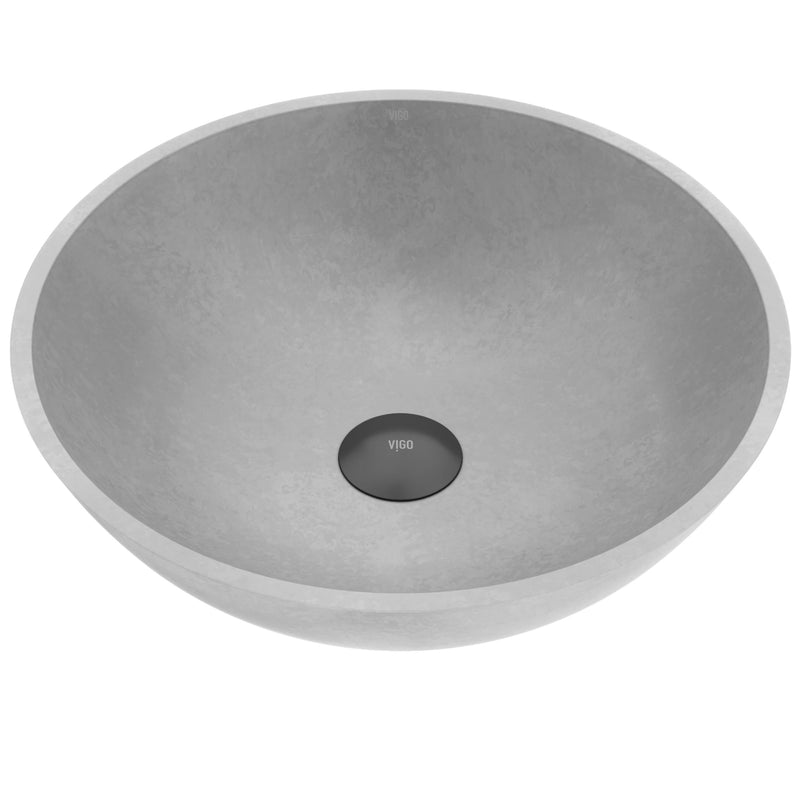 Ravenna Gothic 16x16-in Deep Grey Bathroom Sink/Basin with Round Vessel E7003