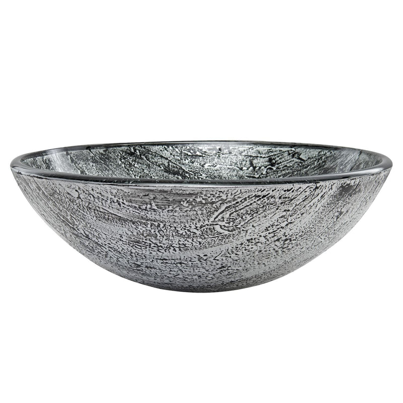 Round Glass Vessel Bathroom Sink/Basin with Deep Bowl, Titanium X4539