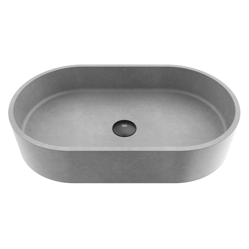 Sagrada Gothic 24x14-in Deep Grey Bathroom Sink/Basin with Rectangular Vessel K4516