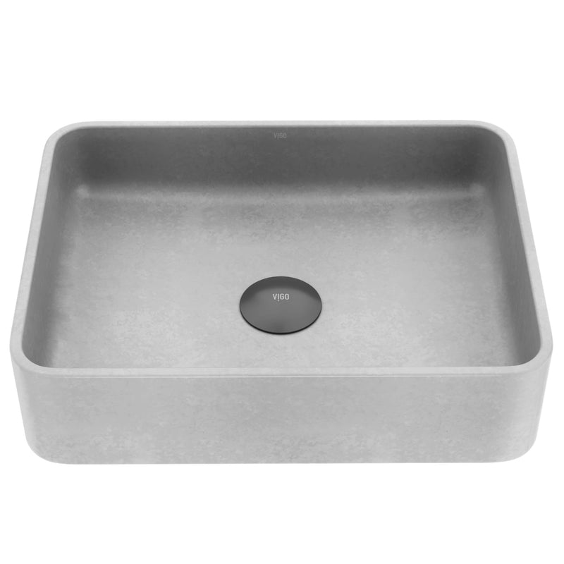 Segovia Gothic 16x12-in Deep Grey Bathroom Sink/Basin with Rectangular Vessel Z9133