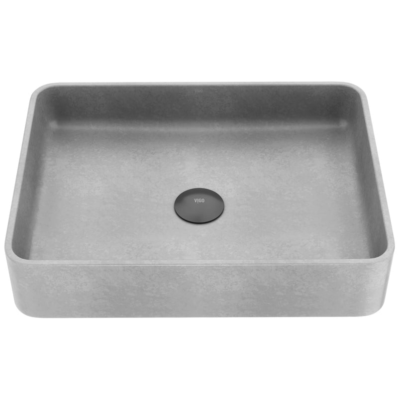 Tarragona Gothic 19x14-in Deep Grey Bathroom Sink/Basin with Rectangular Vessel J3466