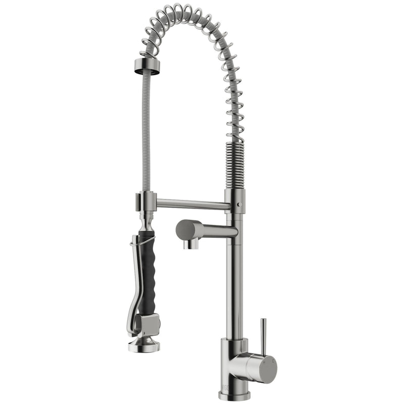 Zurich Single Handle Pull Down Spray Kitchen Faucet, Stainless Steel A4193