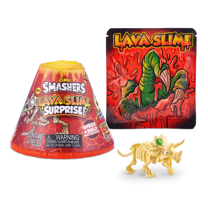 Volcano Lava Slime with Dinosaur Toy Favour, Multi-Coloured, 4-pk, Ages 5+, for Arts & Crafts/Birthday Favour A3304