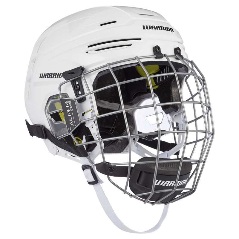 Alpha Pro Senior Hockey Helmet & Cage Combo, White O2053