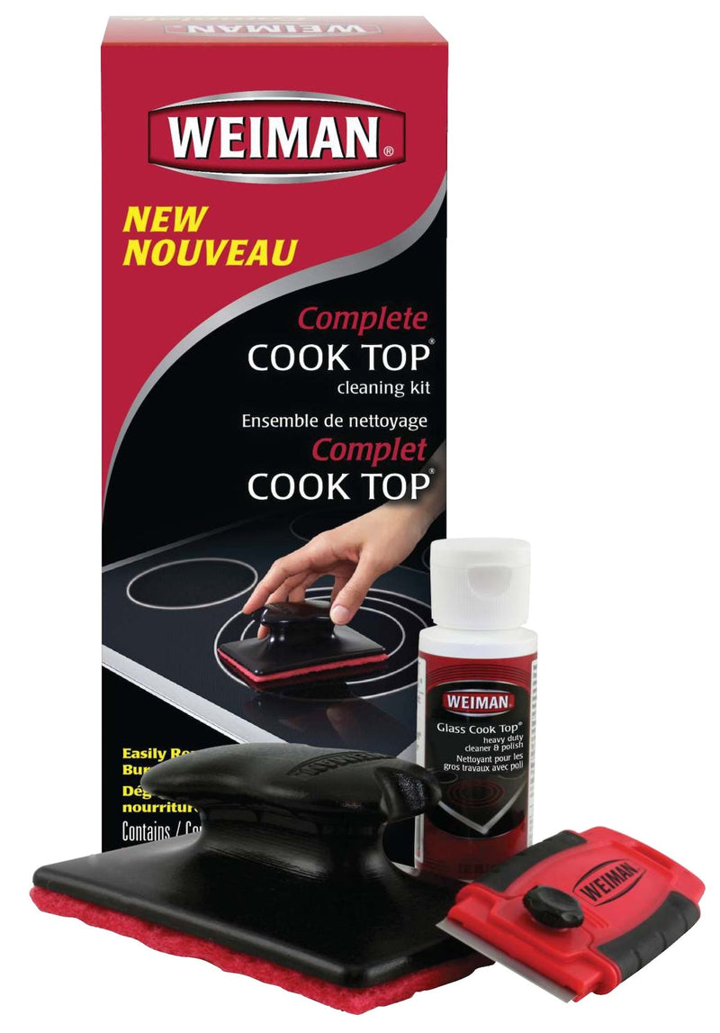 Complete Glass Cooktop Cleaning Kit, 3-pc, Include Scrub Pad, Scraper and Cleaning Solution P8687