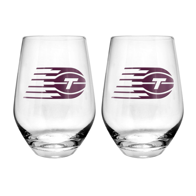Stemless Wine Glasses/Tumbler Set, For Basketball Fans/Collectors, Clear, 19-oz, 2-pk H5094