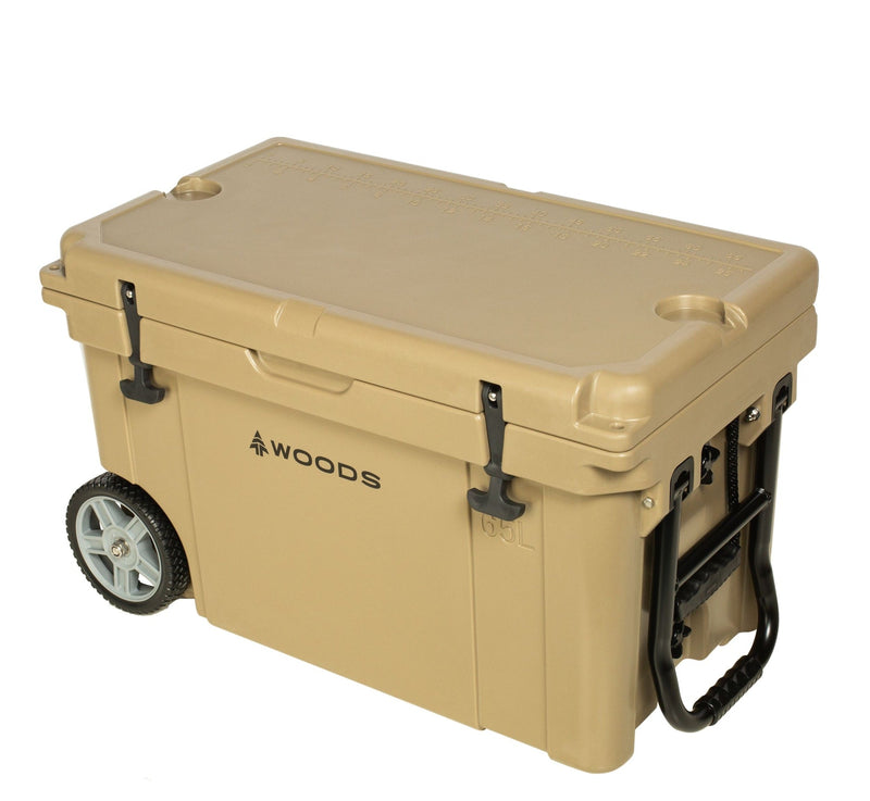 ARCTIC Wheeled Roto-Moulded Cooler with Handle, 65-L, Tan F1499