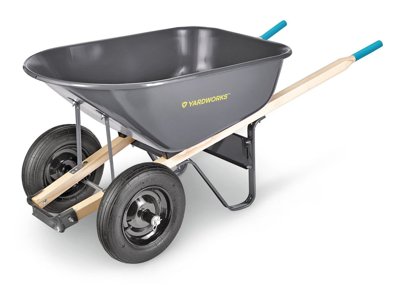 Steel Tray 2-Wheel Garden Wheelbarrow, 6-cu-ft C3218