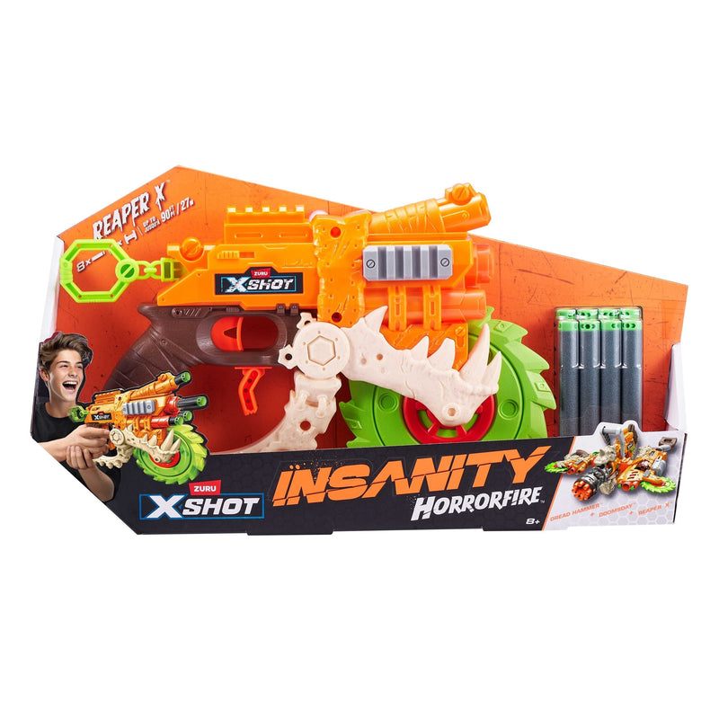 Insanity HorrorFire Reaper X Dart Blaster with Saw Blade, Includes 8-Darts, Ages 8+ U5950